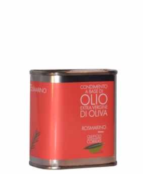 Olivenöl Kännchen mit rot-orangem Etikett Rosmarin